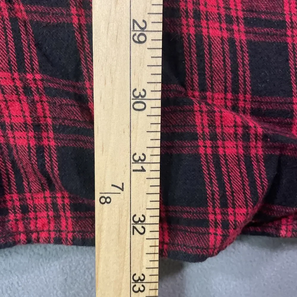 Duluth Trading Co Flannel Shirt Men's XL Tall XLT Black Red Plaid Heavyweight - Picture 3 of 8